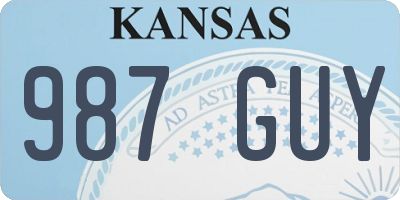 KS license plate 987GUY