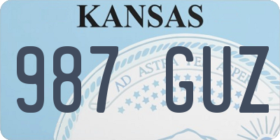 KS license plate 987GUZ
