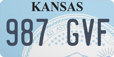 KS license plate 987GVF