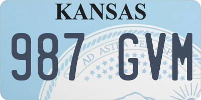 KS license plate 987GVM