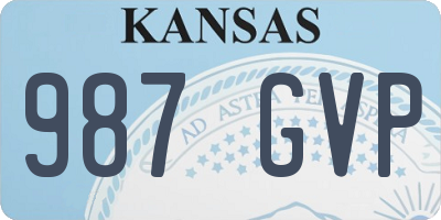 KS license plate 987GVP