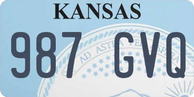 KS license plate 987GVQ
