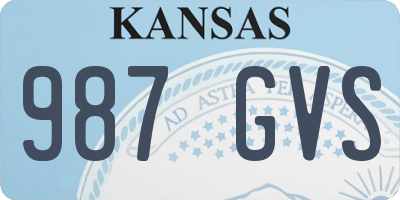 KS license plate 987GVS