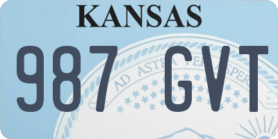 KS license plate 987GVT