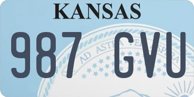 KS license plate 987GVU