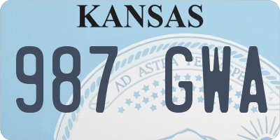 KS license plate 987GWA