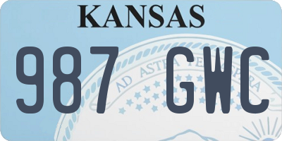 KS license plate 987GWC