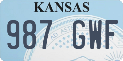 KS license plate 987GWF