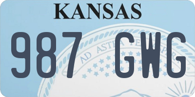 KS license plate 987GWG