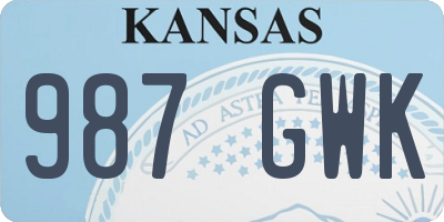KS license plate 987GWK