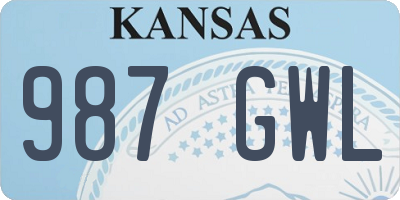 KS license plate 987GWL