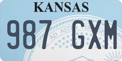 KS license plate 987GXM
