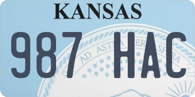 KS license plate 987HAC