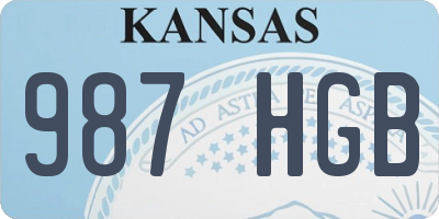 KS license plate 987HGB