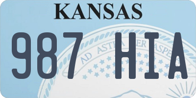 KS license plate 987HIA