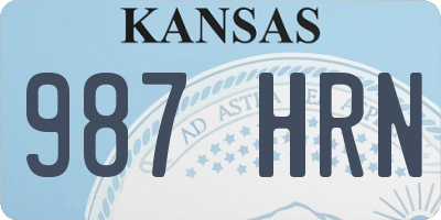 KS license plate 987HRN