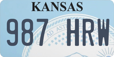 KS license plate 987HRW