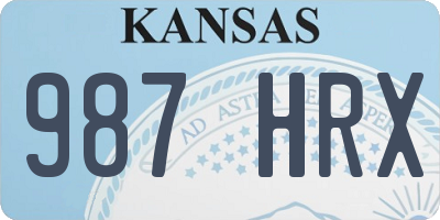 KS license plate 987HRX