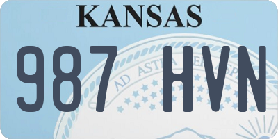 KS license plate 987HVN