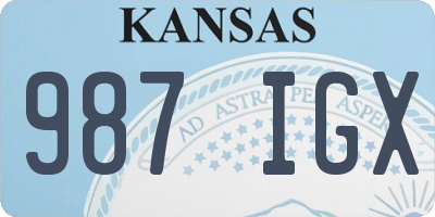 KS license plate 987IGX