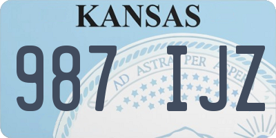 KS license plate 987IJZ