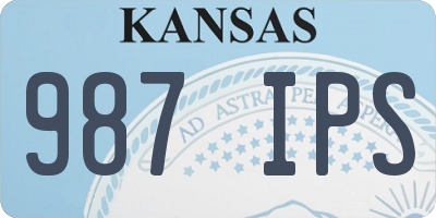 KS license plate 987IPS