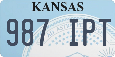 KS license plate 987IPT
