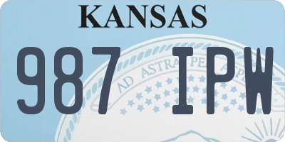 KS license plate 987IPW