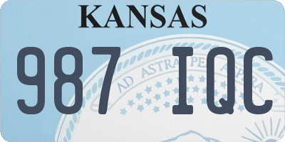 KS license plate 987IQC
