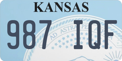 KS license plate 987IQF
