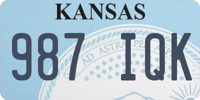 KS license plate 987IQK