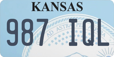KS license plate 987IQL