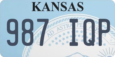 KS license plate 987IQP