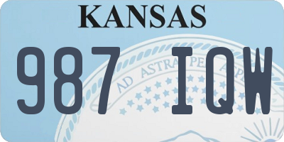 KS license plate 987IQW