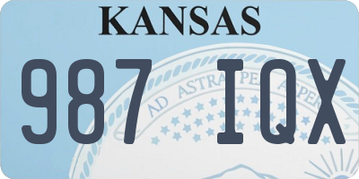 KS license plate 987IQX