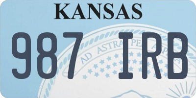 KS license plate 987IRB