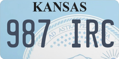 KS license plate 987IRC