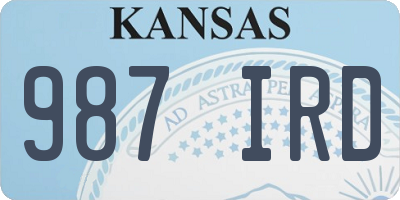 KS license plate 987IRD