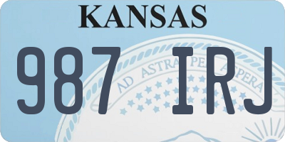 KS license plate 987IRJ