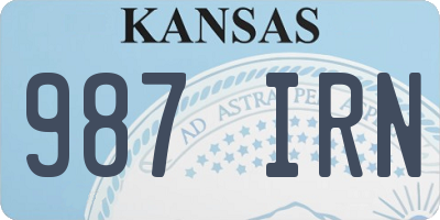 KS license plate 987IRN