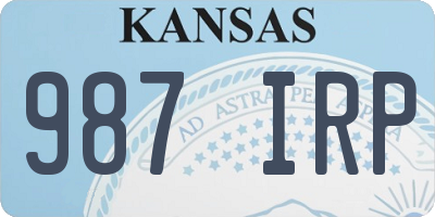 KS license plate 987IRP