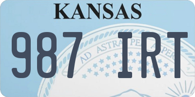 KS license plate 987IRT