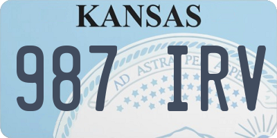 KS license plate 987IRV