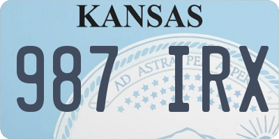 KS license plate 987IRX