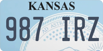 KS license plate 987IRZ