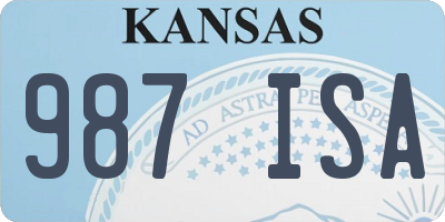 KS license plate 987ISA