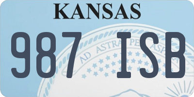 KS license plate 987ISB
