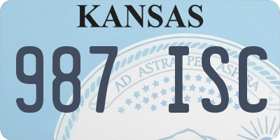 KS license plate 987ISC