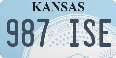KS license plate 987ISE