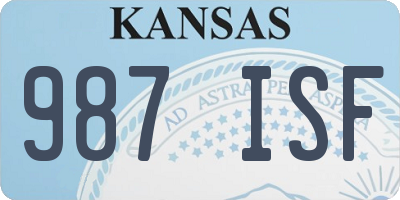 KS license plate 987ISF